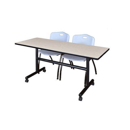 Kobe FlipTop Table, 60" W, 29" H, Laminate Top, Maple MKFT6024PL47GY